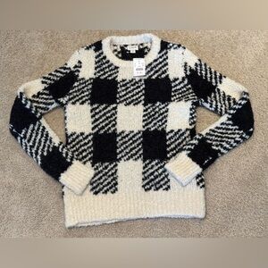 J. Crew Black and White Checkered Sweater
